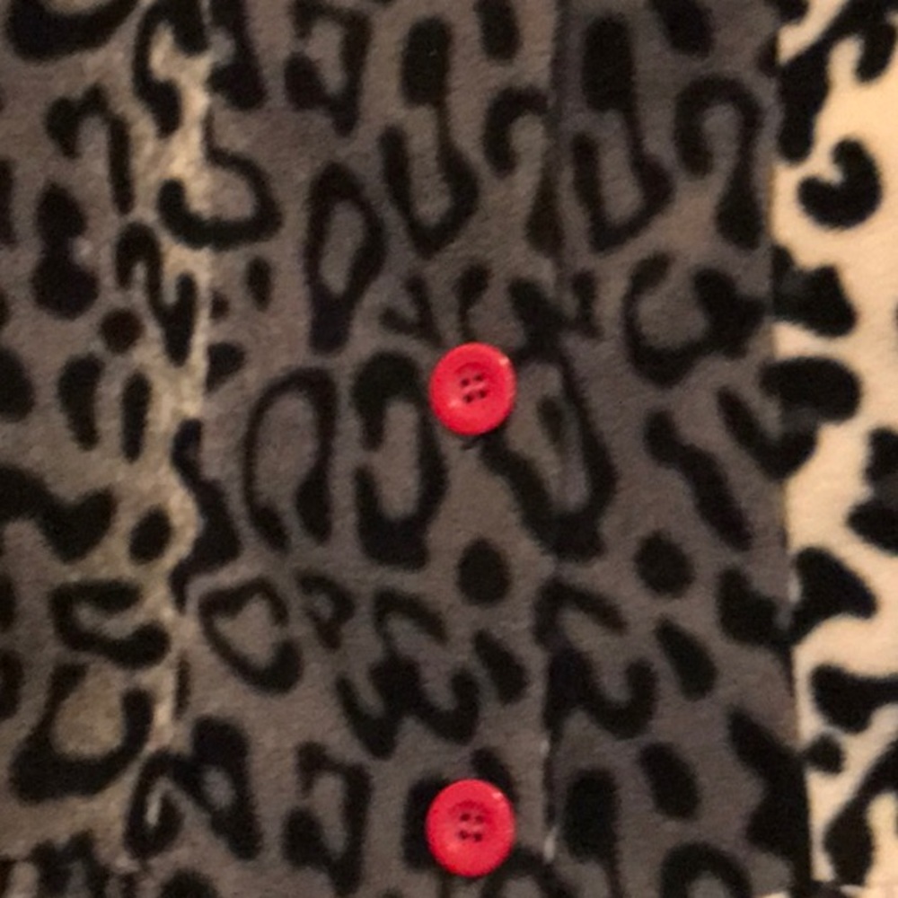 Snow leopard jacket NWOT Bow Ruffles Peplum - Picture 3 of 8